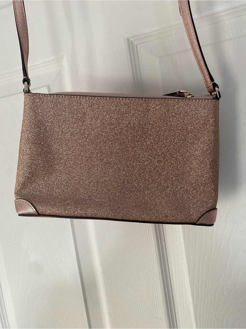 NWOT Kate Spade New York Shimmy Glitter Crossbody Bag Rose Gold/Pink Purse - Picture 6 of 13
